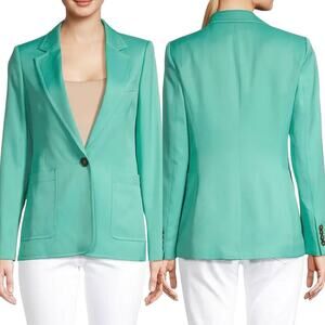 Reiss Ember Notched Single Button Blazer Green Tailored Lined Womens Size 12
